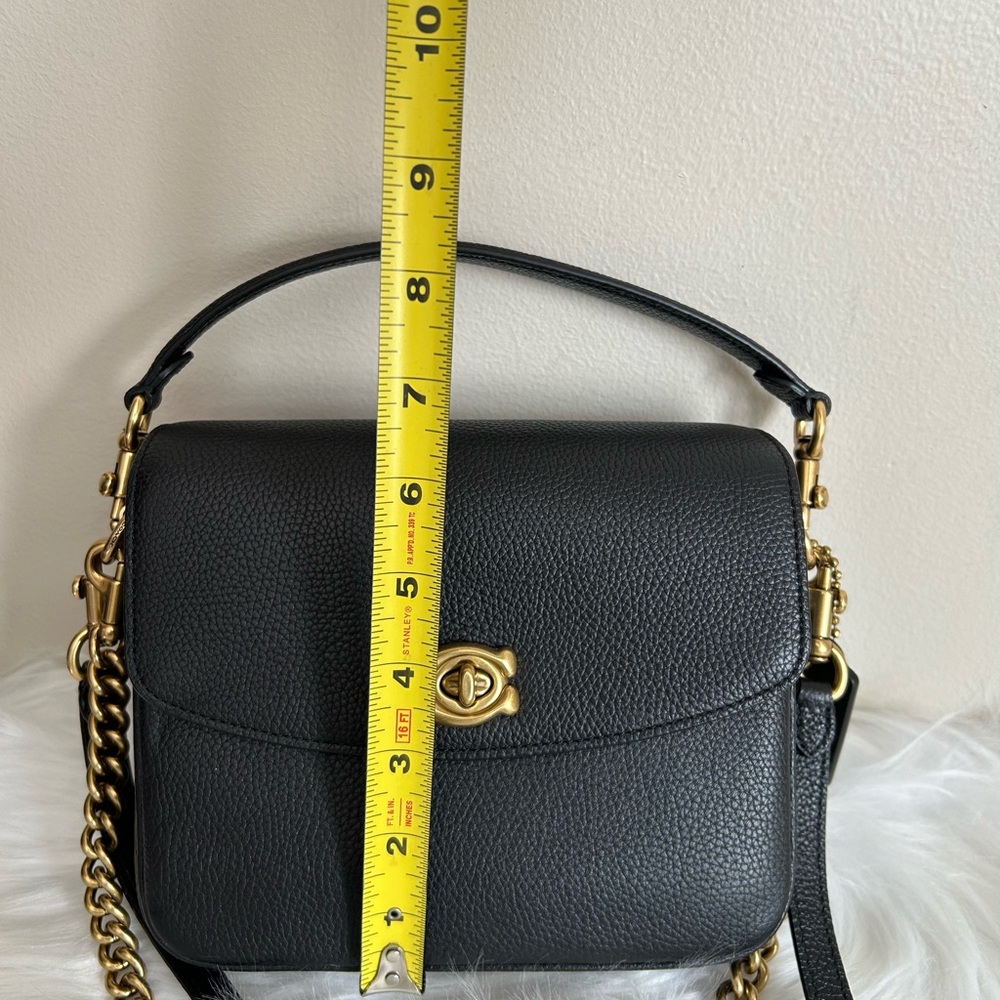 Coach Cassie 19 Black Pebbled‎ Leather Shoulder Bag Excellent - Picture 10 of 10